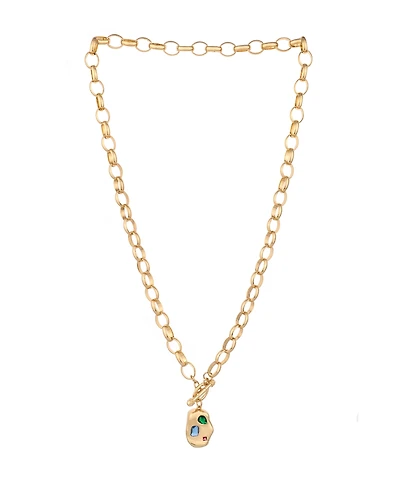 Ettika Rainbow 18K Gold Plated Nugget Toggle Necklace