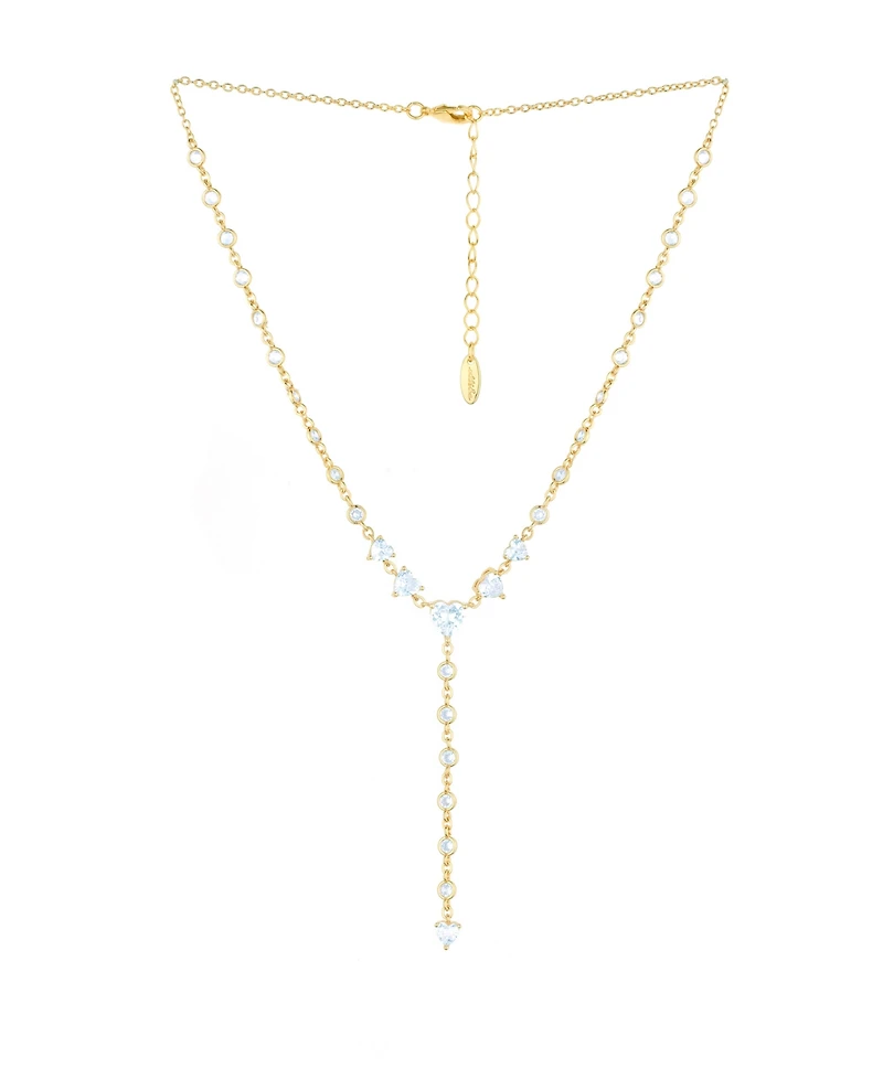 Ettika Queen of Hearts Cubic Zirconia Lariat Necklace