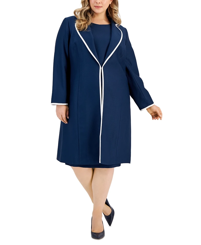 Le Suit Plus Jacquard Sheath Dress