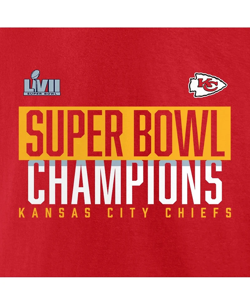 Men's Fanatics Red Kansas City Chiefs Super Bowl Lvii Champions Big and Tall Foam Finger Long Sleeve T-shirt
