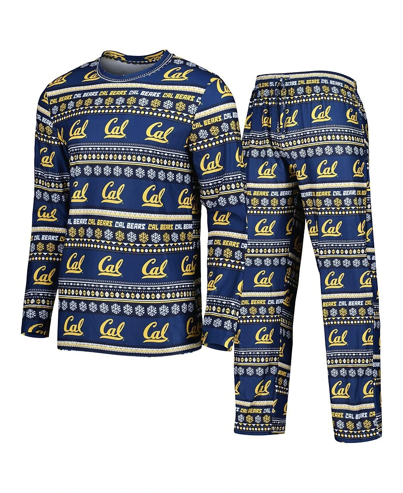 Men's Concepts Sport Navy Cal Bears Swivel Long Sleeve T-shirt and Pants Sleep Set