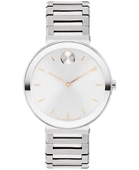Movado Women's Bold Horizon Swiss Quartz Silver-Tone Stainless Steel Watch 34mm