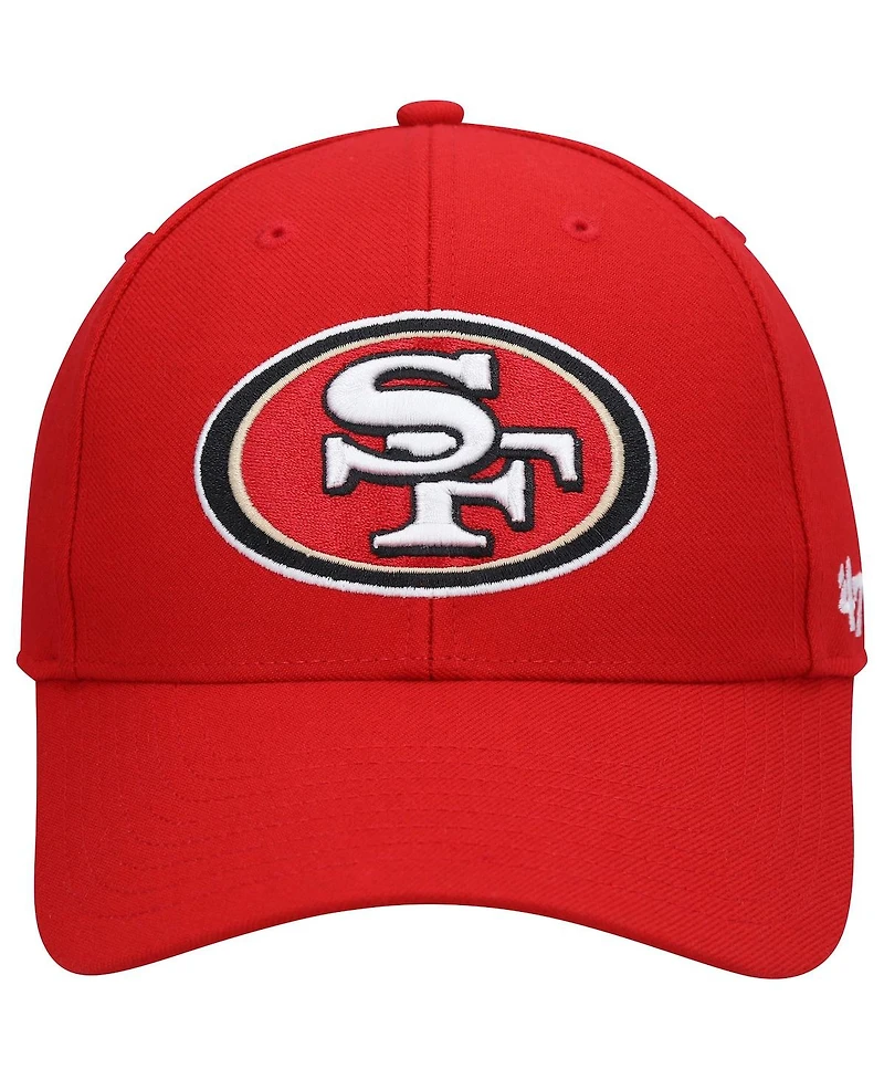 Men's '47 Brand Scarlet San Francisco 49ers Logo Mvp Adjustable Hat