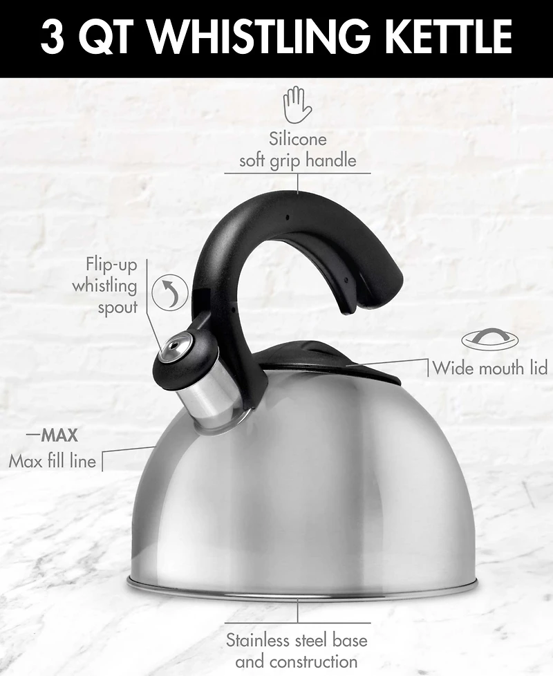 Primula Stainless Steel 3 Quarts Today Colin Whistling Kettle