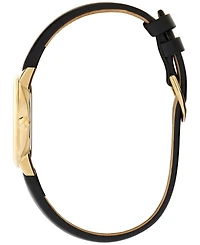 Olivia Burton Women's Ultra Slim Bee Black Leather Watch 28mm