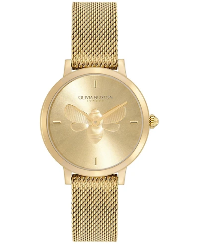 Olivia Burton Women's Ultra Slim Bee Gold-Tone Steel Watch 28mm