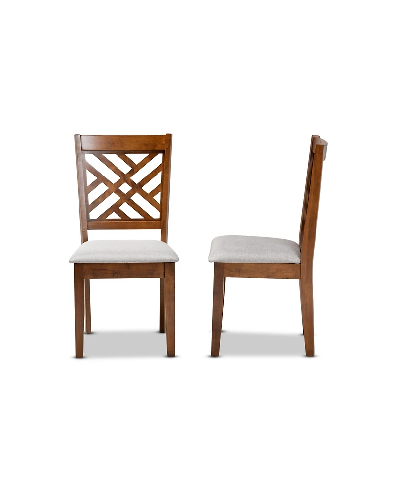 Baxton Studio Caron Modern and Contemporary 2-Piece Fabric Upholstered and Wood Dining Chair Set