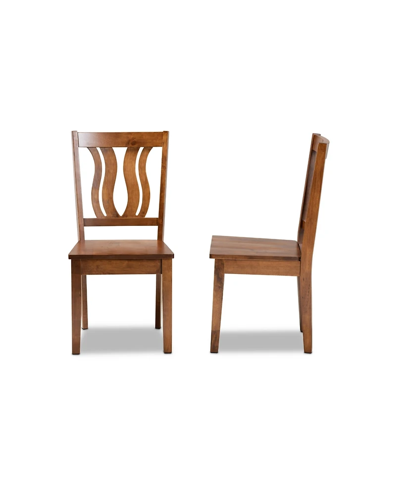 Baxton Studio Fenton Modern and Contemporary Transitional 2-Piece Finished Wood Dining Chair Set