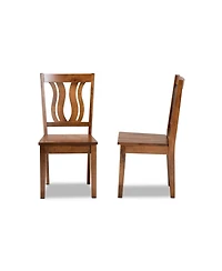 Baxton Studio Fenton Modern and Contemporary Transitional 2-Piece Finished Wood Dining Chair Set