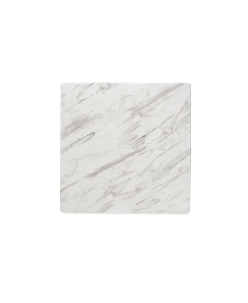 Baxton Studio Kaylee Mid-Century Modern Transitional 31.5" Finished Wood Dining Table with Faux Marble Tabletop