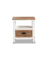Baxton Studio Glynn Rustic Farmhouse Weathered 20.3" Two-Tone and Finished Wood 1-Drawer Nightstand