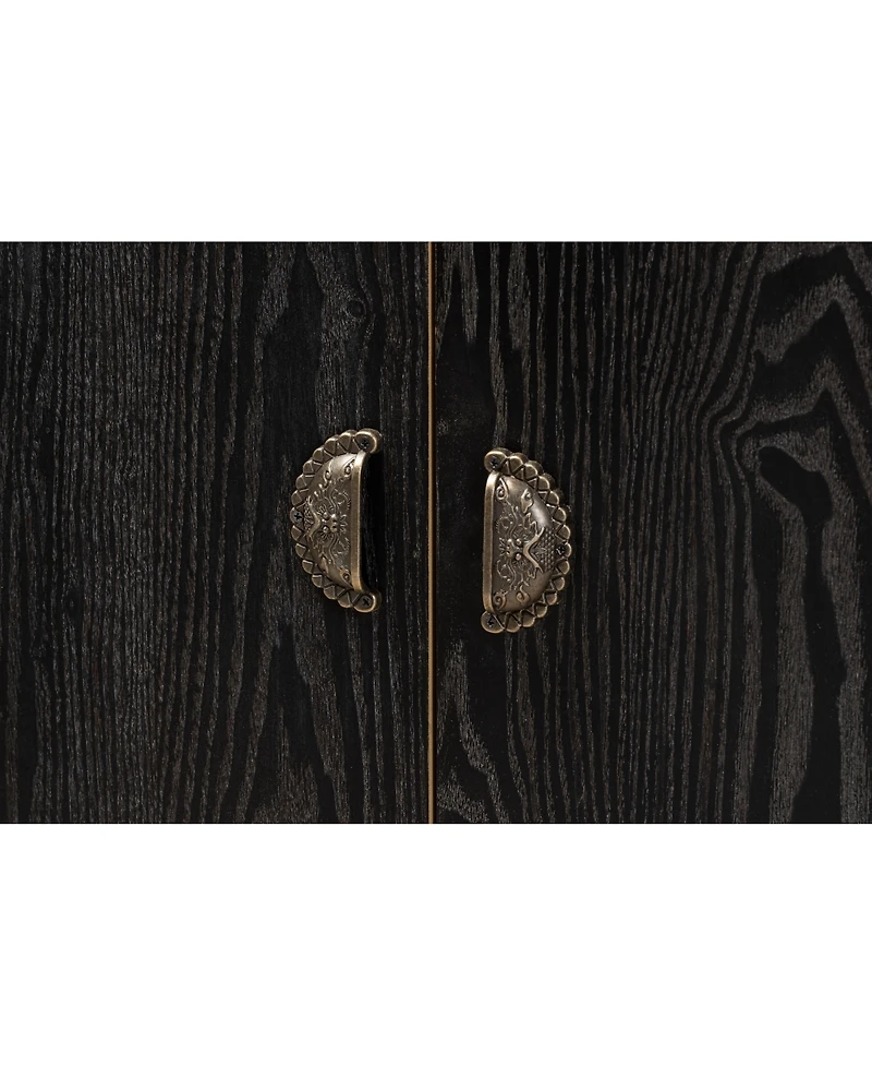 Baxton Studio Denali Modern and Contemporary 41.7" Two-Tone and Finished Wood and Metal Storage Cabinet