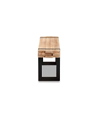 Baxton Studio Henson Rustic and Industrial 47.2" Natural Finished Wood and Finished Metal Bench