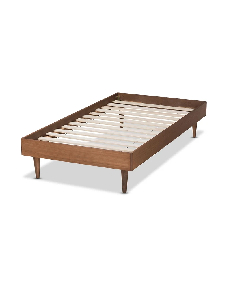 Baxton Studio Rina Mid-Century Modern Twin Size Finished Wood Platform Bed Frame