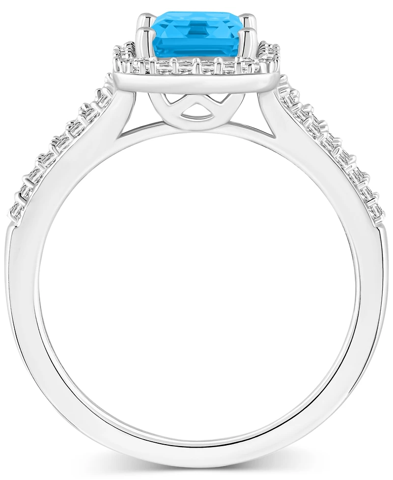 Amethyst (1-5/8 ct. t.w.) & Diamond (1/4 Split Shank Ring Sterling Silver (Also Citrine, Garnet, Peridot, Blue Topaz)