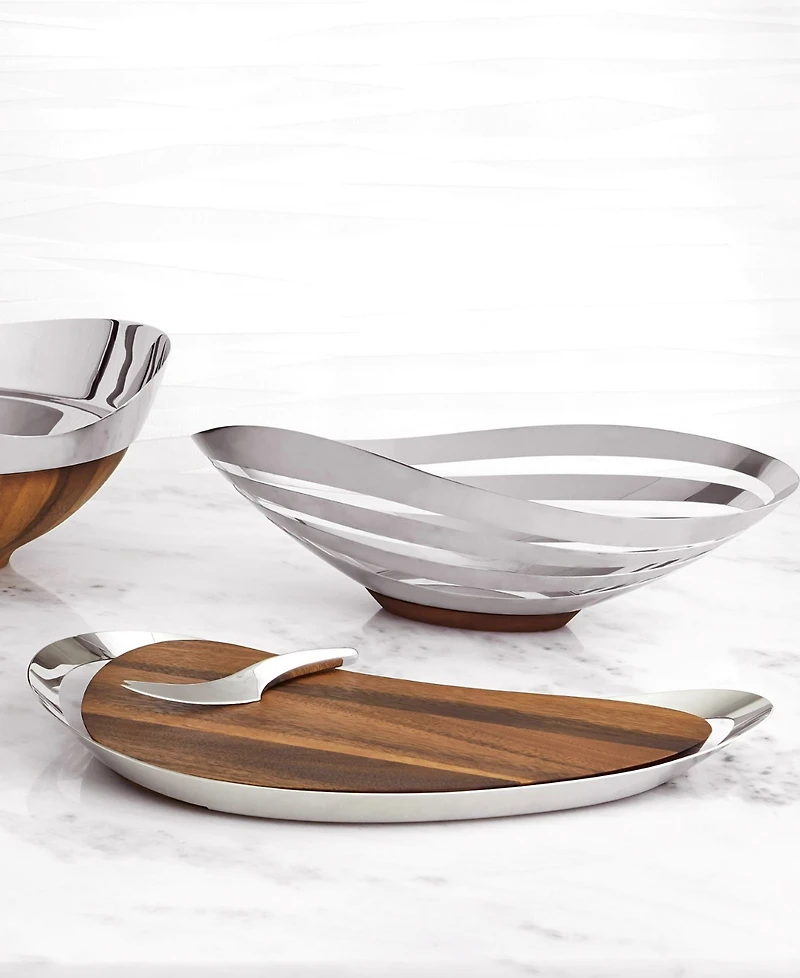 Nambe Pulse Cheese Board with Knife