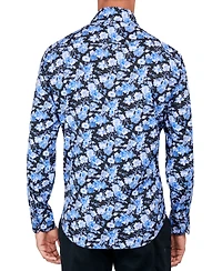 Society of Threads Men's Regular-Fit Non-Iron Performance Stretch Floral-Print Button-Down Shirt