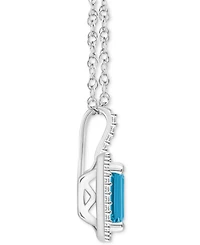 Amethyst (1-5/8 ct. t.w.) & Diamond (1/6 Halo 18" Pendant Necklace Sterling Silver (Also Citrine, Garnet, Peridot, Blue Topaz)