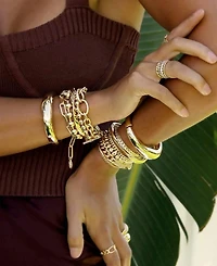 Ettika Classical 18K Gold Trio Women's Bracelet Set