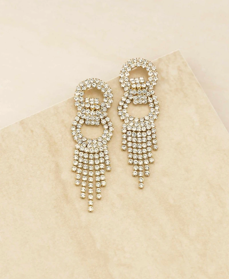 Dancing Crystal Chain Fringe Earrings