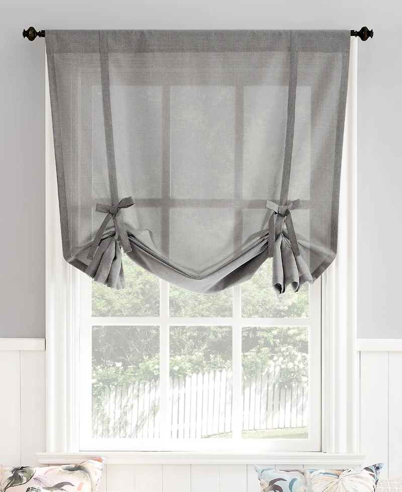 Noah Heathered Texture Semi-Sheer Rod Pocket Window Tie-up Shade