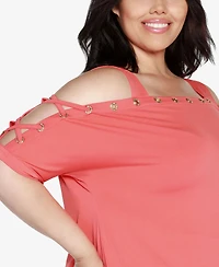 Belldini Plus Cold Shoulder Top