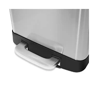 3.2 Gal./12 Liter Stainless Steel Rectangular Step-on Trash Can for Bathroom and Office