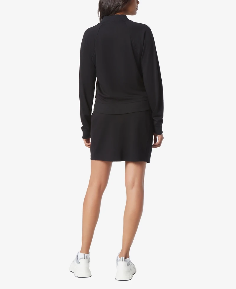 Andrew Marc Sport Women's Heavy Jersey V-neck Raglan Pullover Top