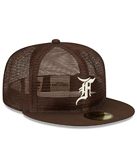 Men's New Era x Fear of God Brown Mesh 59FIFTY Fitted Hat