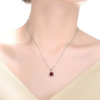 Sterling Silver White Gold Plating Cubic Zirconia Asscher Cut Drop Pendant