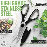 Zulay Kitchen Ultra Sharp Stainless Steel Kitchen Shears With Protective Cover