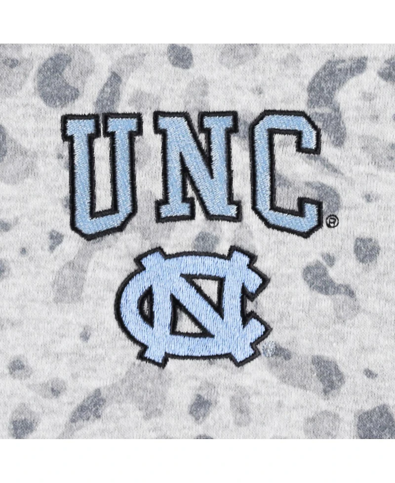 Women's Gameday Couture Heather Gray North Carolina Tar Heels Leopard Quarter-Zip Sweatshirt