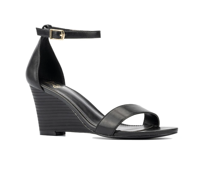 Sharona Women's Ankle Wrap Wedge Sandals