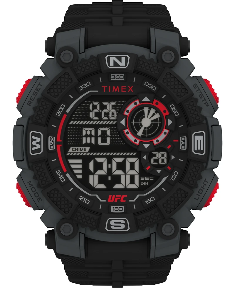 Timex Ufc Men's Quartz Redemption Resin Black Watch, 50mm