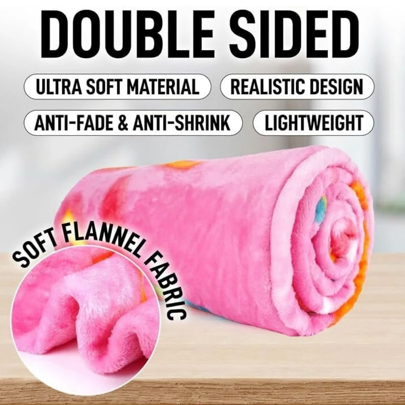 Zulay Kitchen Novelty Giant Glazed Premium Soft Round Pink Donut Blanket 60 inches