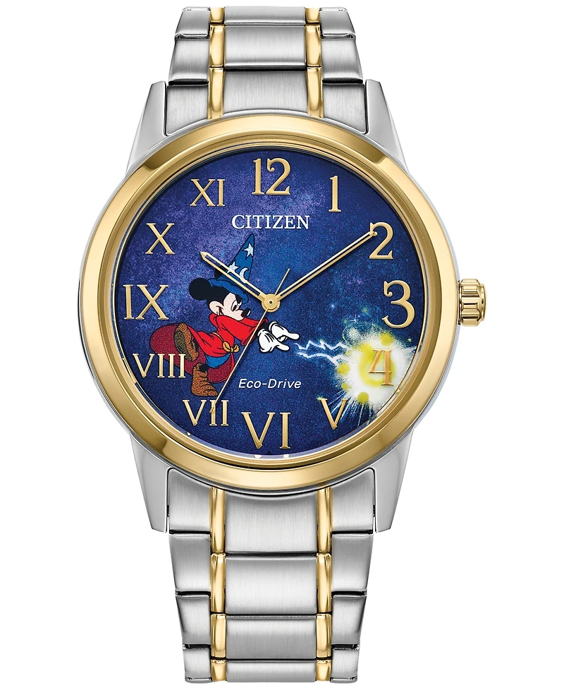 Citizen Eco-Drive Men's Apprentice Sorcerer Mickey Two-Tone Stainless Steel Bracelet Watch 40mm