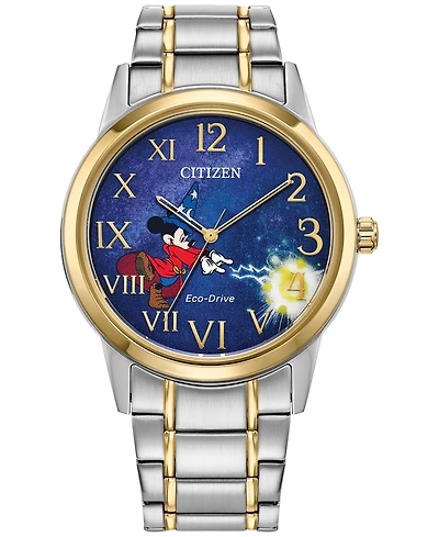 Citizen Eco-Drive Men's Apprentice Sorcerer Mickey Two-Tone Stainless Steel Bracelet Watch 40mm