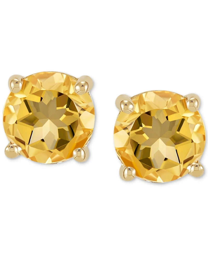 Birthstone Stud Earrings 14k Gold or White