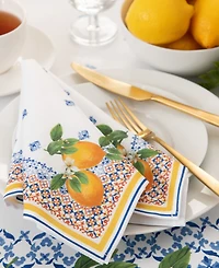 Capri Lemon Double Border Napkin Set of 4