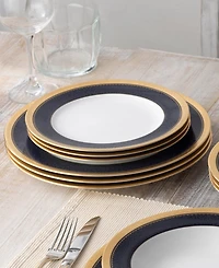 Noritake Odessa Cobalt Gold Set of 4 Dinner Plates, Service For 4