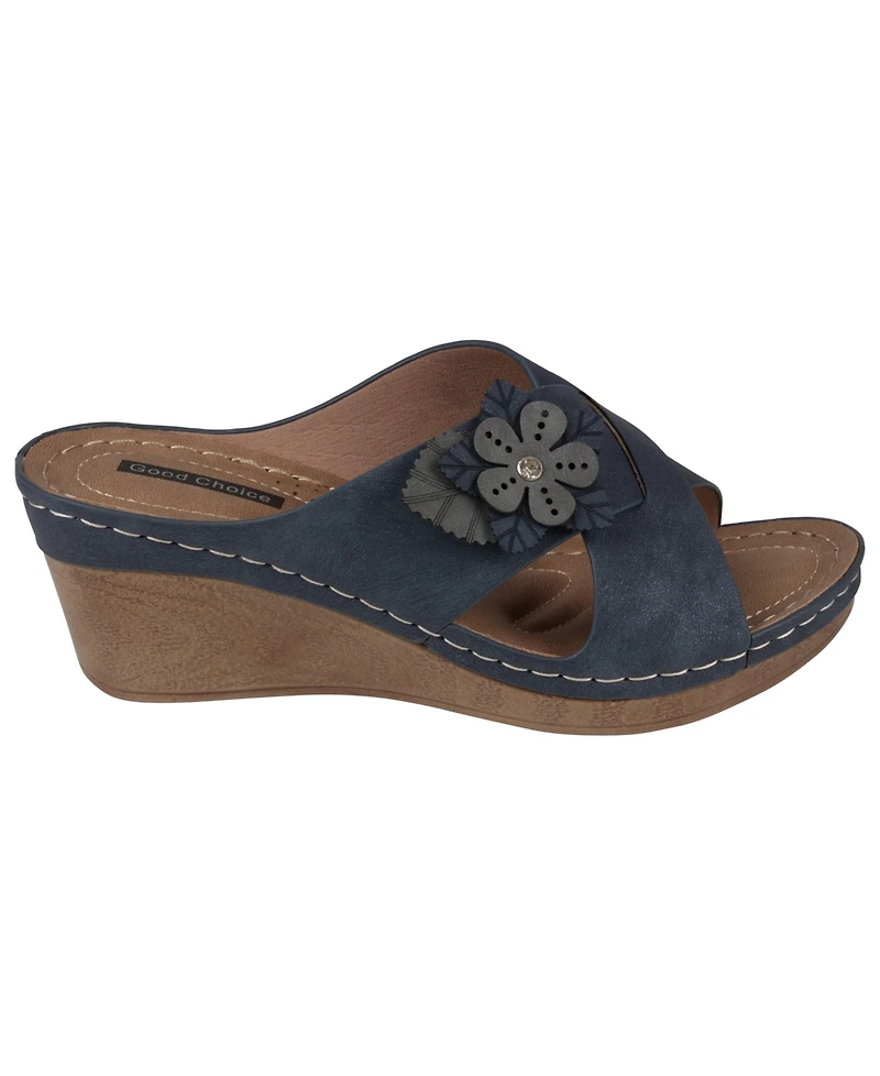 Gc Shoes Women's Selly Flower Wedge Sandals