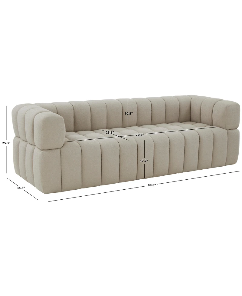 Calyna 90" Channel Tufted Boucle Sofa