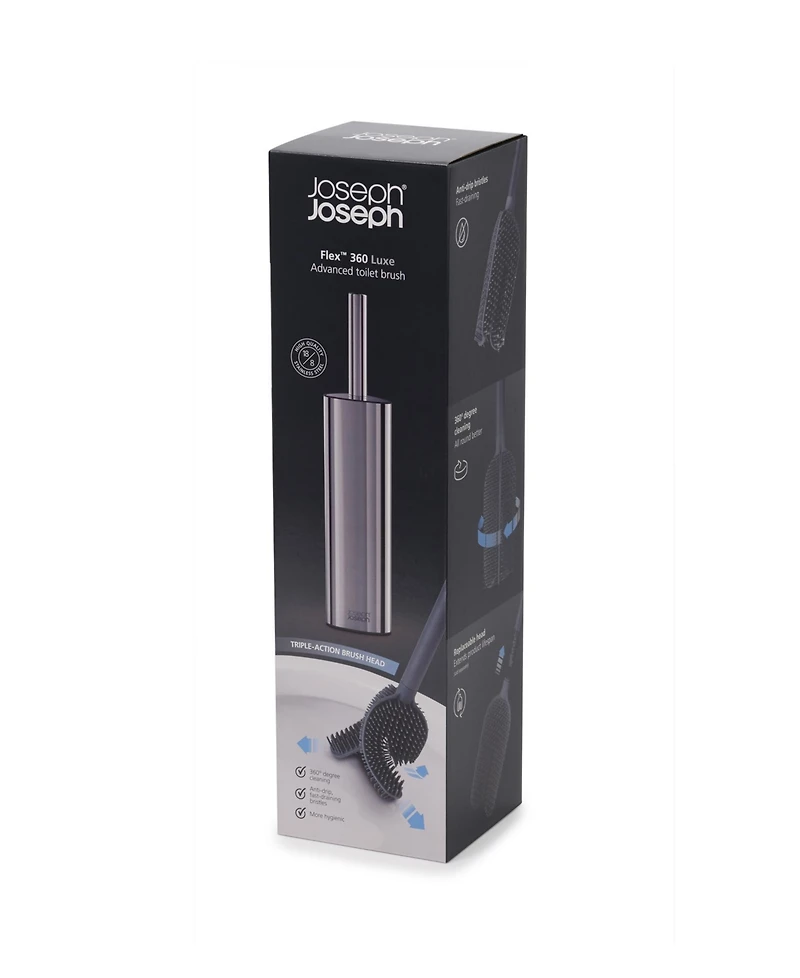 Joseph Joseph Flex 360 Luxe Advanced Toilet Brush with Stainless-Steel Finish