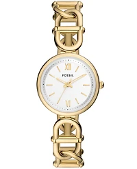 Fossil Women's Carlie Three-Hand Gold-Tone Stainless Steel Watch, 30mm