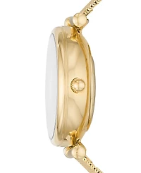 Fossil Women's Carlie Automatic Gold-Tone Stainless Steel Mesh Watch, 35mm