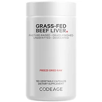 Codeage Grass Fed Beef Liver Supplement Superfood, Freeze Dried, Non-Defatted, Desiccated Beef Liver Glandulars Bovine Pills, Pasture Raised Beef Vita