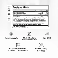 Codeage Ultra Life Telomeres Supplement - 5 Mthf Folate Vitamin B9, Vitamin B12 Methylcobalamin, Vitamin D3, L-Theanine, Ashwagandha