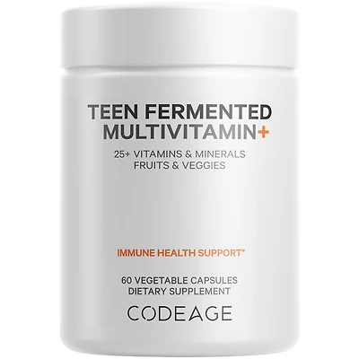Codeage Teen s Daily Multivitamin Supplement, 25+ Vitamins & Minerals for Teenage Boys & Girls, Organic Whole Foods Vitamins for Teenagers, Vitamin A,