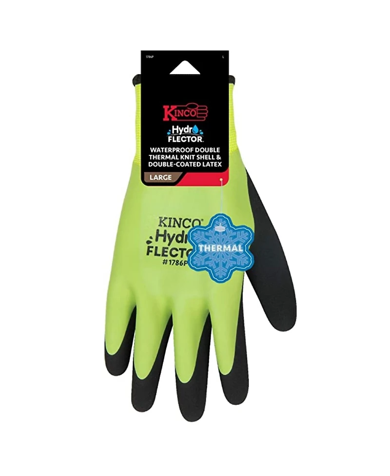 Kinco Hydroflector Waterproof Double Thermal Shell and Coated Latex Gloves- Lrg