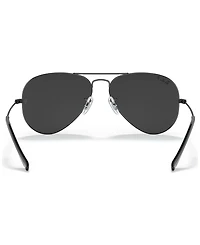 Ray-Ban Unisex Aviator Total Black Polarized Sunglasses, RB3025